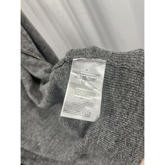 GAP Gray Long Sleeve Full Zip-Up Hoodie Jacket  Mens Size Medium Black Piping - Picture 6 of 11
